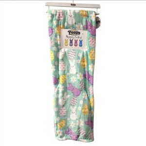 Peeps Light Green Happy Easter Oversized Plush Blanket Throw, NWT